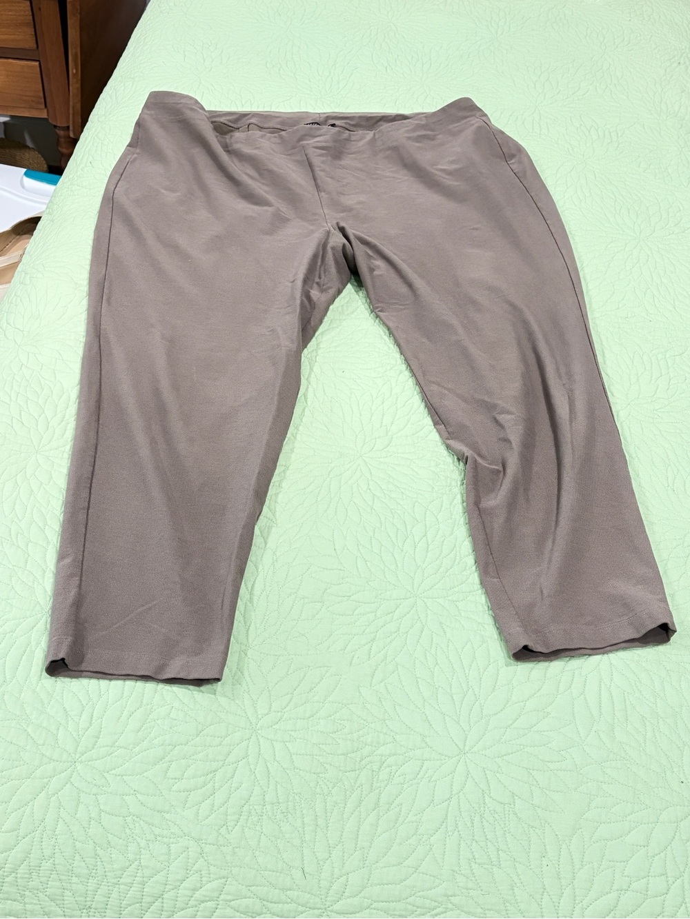 Eileen Fisher Taupe Straight-Leg Pants